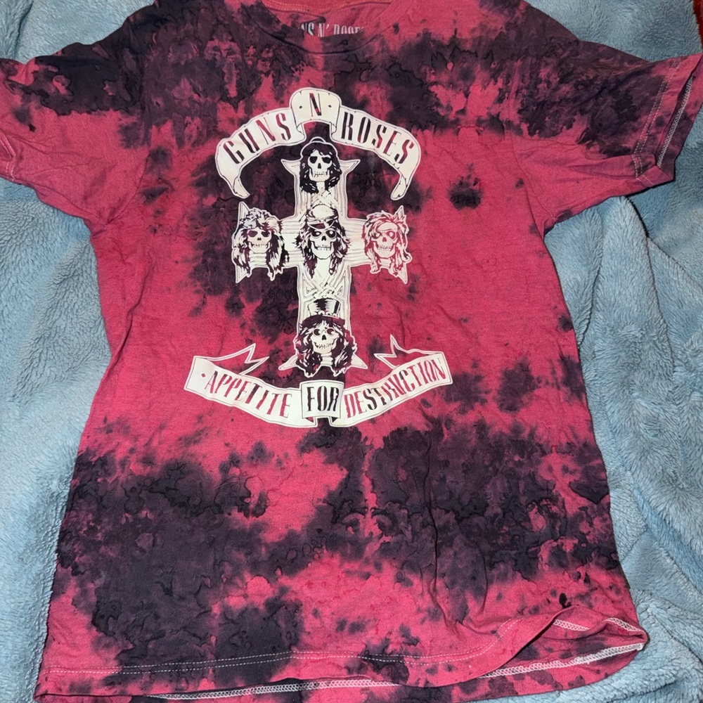 Guns N' Roses "Appetite for Destruction" Tie-Dye Band Tee - Pink & Black